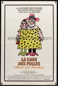 7z426 LA CAGE AUX FOLLES style B 1sh '79 Ugo Tognazzi, great wacky cross-dressing art by Lou Myers!