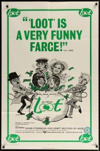 7z454 LOOT 1sh '72 Richard Attenborough, Lee Remick, bank robbery!