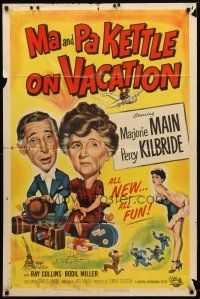 7z467 MA & PA KETTLE ON VACATION 1sh '53 wacky hillbillies Marjorie Main & Percy Kilbride!