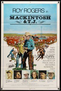7z469 MACKINTOSH & T.J. 1sh '75 Robert Tanenbaum art of Roy Rogers & cattle!
