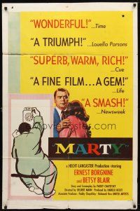 7z486 MARTY 1sh '55 directed by Delbert Mann, Ernest Borgnine, written by Paddy Chayefsky!