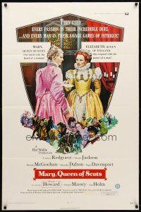 7z487 MARY QUEEN OF SCOTS 1sh '72 art of Vanessa Redgrave & Glenda Jackson