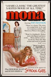 7z514 MONA/SCHOOL GIRL 1sh '70s rated xxx, artwork of super sexy barely-clothed Fifi Watson!