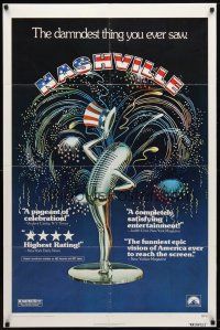 7z543 NASHVILLE 1sh '75 Robert Altman, cool patriotic sexy microphone artwork!