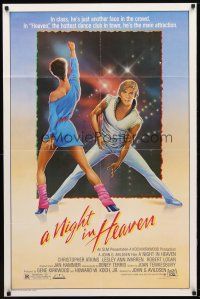 7z553 NIGHT IN HEAVEN 1sh '83 Christopher Atkins, R. Obrero dancing art!