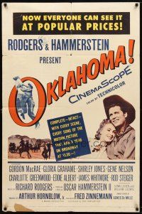 7z570 OKLAHOMA 20th Century Fox release 1sh '56 MacRae, Jones, Rodgers & Hammerstein musical!