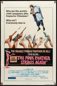 7z617 PINK PANTHER STRIKES AGAIN style B 1sh '76 Peter Sellers is Inspector Clouseau, Geoffrey art!