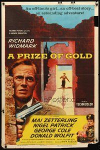 7z640 PRIZE OF GOLD 1sh '55 Richard Widmark, Mai Zetterling, Nigel Patrick, Mark Robson directed
