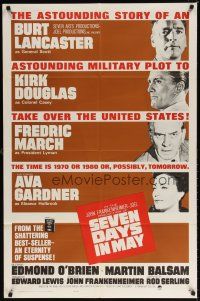 7z722 SEVEN DAYS IN MAY int'l 1sh '64 art of Lancaster, Kirk Douglas, Fredric March & Ava Gardner!