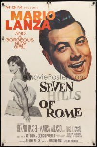 7z723 SEVEN HILLS OF ROME 1sh '58 Arrivederci Roma, Mario Lanza, gorgeous Marisa Allasio!