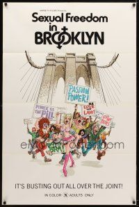 7z734 SEXUAL FREEDOM IN BROOKLYN 1sh '71 great artwork, it's busting out all over the joint!