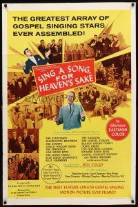 7z756 SING A SONG FOR HEAVEN'S SAKE 1sh '66 greatest array of gospel singing stars ever assembled!