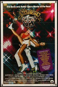 7z762 SKATETOWN USA 1sh '79 the rock and roller disco movie of the year, great skating image!