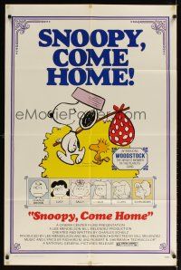 7z777 SNOOPY COME HOME 1sh '72 Peanuts, Charlie Brown, great image of Snoopy & Woodstock!