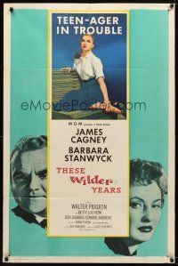 7z858 THESE WILDER YEARS 1sh '56 James Cagney & Barbara Stanwyck have a teenager in trouble!