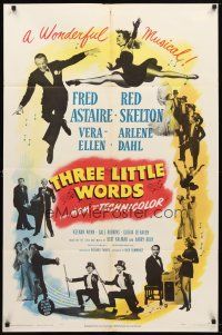 7z872 THREE LITTLE WORDS 1sh '50 art of Fred Astaire, Red Skelton & super sexy dancing Vera-Ellen!