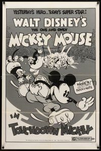 7z890 TOUCHDOWN MICKEY 1sh R74 Walt Disney, great cartoon art of Mickey Mouse playing football!
