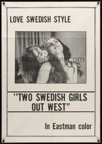 7z903 TWO SWEDISH GIRLS OUT WEST 1sh '70s image of sexy women making out!