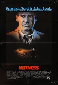 7z975 WITNESS 1sh '85 big city cop Harrison Ford in Amish country, directed by Peter Weir!