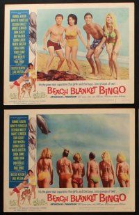 8a056 BEACH BLANKET BINGO 8 LCs '65 Frankie Avalon & Annette Funicello, sexy teens!
