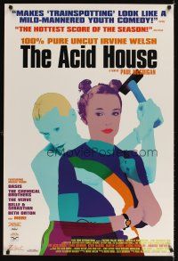 8b012 ACID HOUSE 1sh '99 3 short bizarre English stories by Irvine Welsh, colorful art!