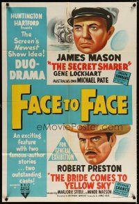 8c260 FACE TO FACE Aust 1sh '52 double-bill of Secret Sharer & Bride Comes to Yellow Sky!