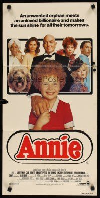 8c307 ANNIE Aust daybill '82 different image of Aileen Quinn & top cast, Harold Gray's comic strip