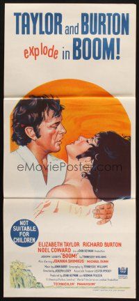 8c352 BOOM Aust daybill '68 Elizabeth Taylor & Richard Burton, Tennessee Williams drama!