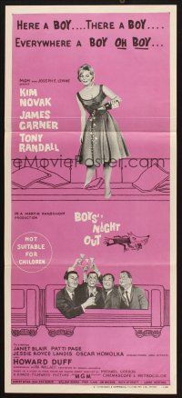 8c355 BOYS' NIGHT OUT Aust daybill '62 James Garner, Tony Randall & sexy Kim Novak!