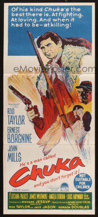 8c387 CHUKA Aust daybill '67 Ernest Borgnine, Rod Taylor is a saddle-bum & pistolero!