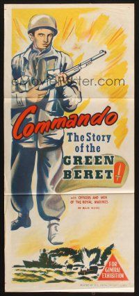 8c391 COMMANDO: THE STORY OF THE GREEN BERET Aust daybill '52 the men of the Royal Marines!
