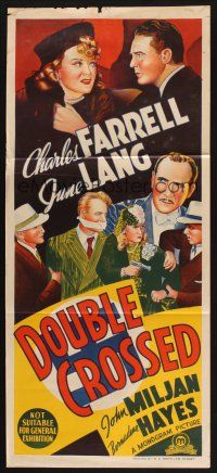 8c403 DEADLY GAME Aust daybill '41 Charles Farrell, pretty June Lang, World War II crime!