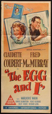 8c423 EGG & I Aust daybill '47 Claudette Colbert, MacMurray, first Ma & Pa Kettle!