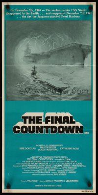 8c454 FINAL COUNTDOWN Aust daybill R80s cool sci-fi artwork of the U.S.S. Nimitz aircraft carrier!