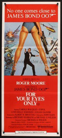 8c473 FOR YOUR EYES ONLY Aust daybill '81 no one comes close to Roger Moore as James Bond 007!