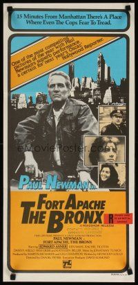 8c479 FORT APACHE THE BRONX Aust daybill '81 Paul Newman, Edward Asner & Ken Wahl as NYC cops!