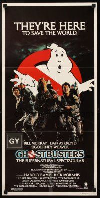 8c505 GHOSTBUSTERS Aust daybill '84 Bill Murray, Aykroyd & Harold Ramis are here to save the world