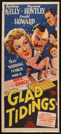 8c511 GLAD TIDINGS Aust daybill '53 Barbara Kelly, Raymond Huntley, Ronald Howard!