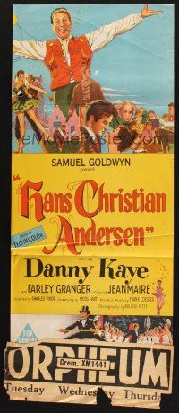 8c530 HANS CHRISTIAN ANDERSEN Aust daybill '53 art of Danny Kaye w/story characters!