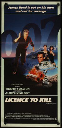 8c608 LICENCE TO KILL Aust daybill '89 Timothy Dalton as James Bond, he's out for revenge!