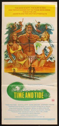8c610 LIFEGUARD Aust daybill '76 art of Sam Elliot with sexy beach babes by Roger Huyssen!
