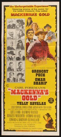 8c626 MacKENNA'S GOLD Aust daybill '69 Gregory Peck, Omar Sharif, Telly Savalas & Julie Newmar!