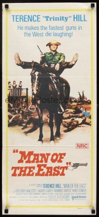 8c633 MAN OF THE EAST Aust daybill '74 wacky image of cowboy Terence Hill, spaghetti western!