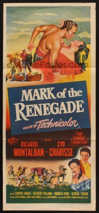 8c641 MARK OF THE RENEGADE Aust daybill '51 barechested Ricardo Montalban & sexy Cyd Charisse!
