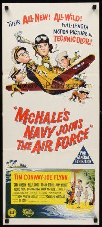 8c643 McHALE'S NAVY JOINS THE AIR FORCE Aust daybill '65 stone litho of cast in wacky flying ship!