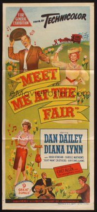 8c645 MEET ME AT THE FAIR Aust daybill '53 Dan Dailey, Diana Lynn, Scatman Crothers, musical art!