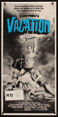8c663 NATIONAL LAMPOON'S VACATION Aust daybill '83 sexy art of Chevy Chase by Boris Vallejo!