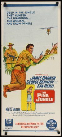8c709 PINK JUNGLE Aust daybill '68 James Garner & George Kennedy in South America!