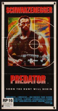 8c717 PREDATOR Aust daybill '87 Arnold Schwarzenegger sci-fi, soon the hunt will begin!