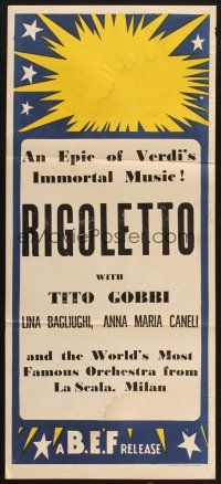 8c751 RIGOLETTO Aust daybill '49 Tito Gobbi, Lina Pagliughi, Anna Maria Canale!